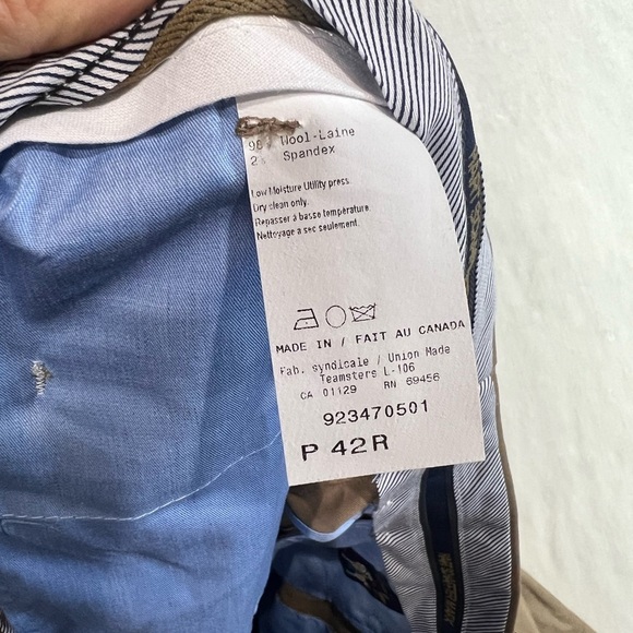 NWT Hart Schaffner Marx 42R Unhemmed Wool Spandex Blend Traveler Slacks Pants - Picture 11 of 11